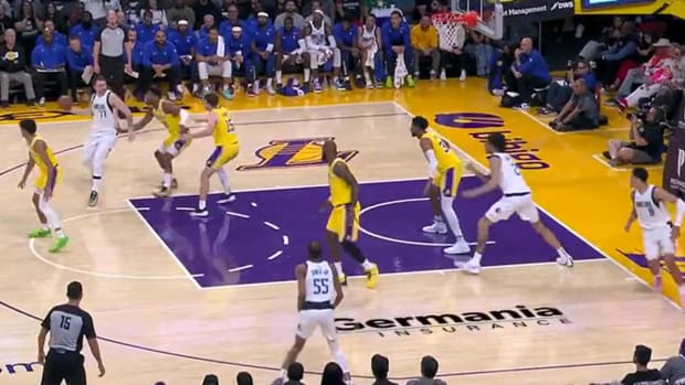 Dallas Mavericks guard Luka Doncic makes a pass during his team’s game against the Los Angeles Lakers on Nov. 22, 2023.